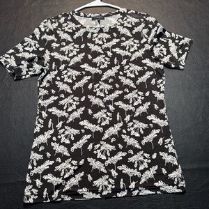 Rag & Bone Black & White Palm Print Short Sleeve Top – Size L